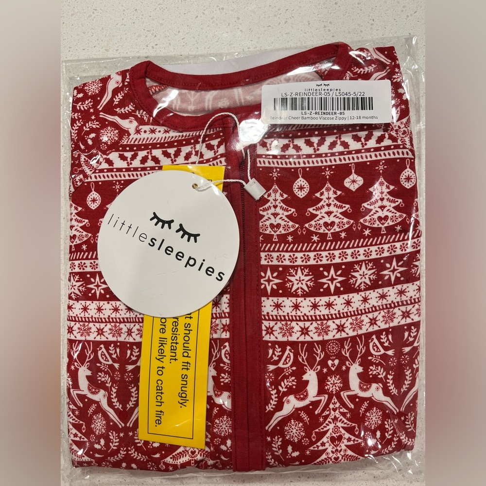 Little Sleepies zippy reindeer cheer 12-18 month New in bag